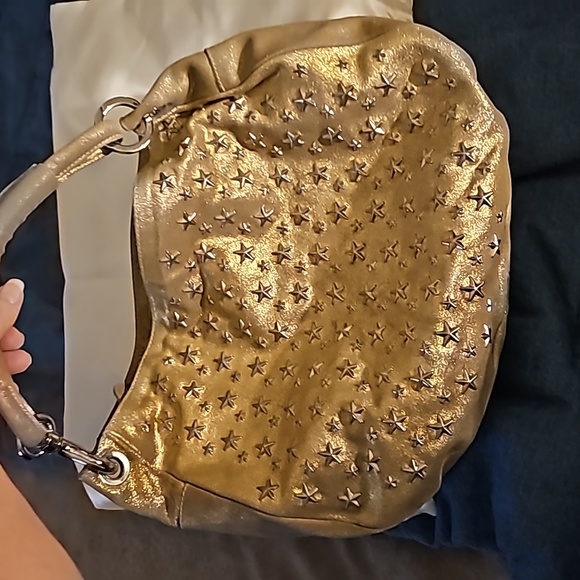 *JIMMY CHOO* GOLD STAR STUDDED HANDBAG sells new $1695+$895 NEW MATCHING WALLET - Picture 6 of 7